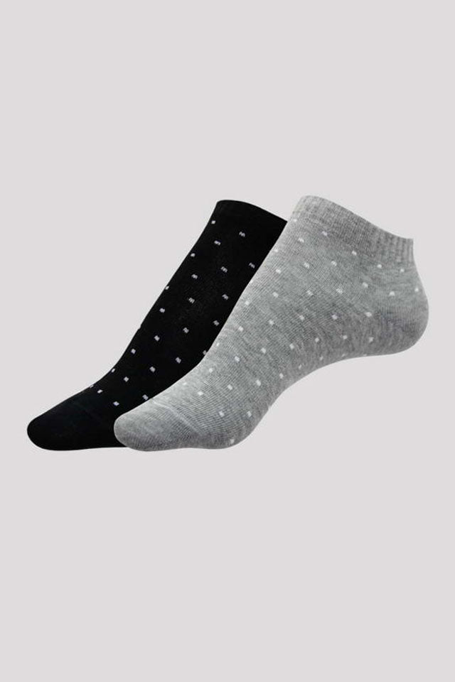 Șosete scurte damă bumbac cu buline (2 perechi), Esli Classic 802