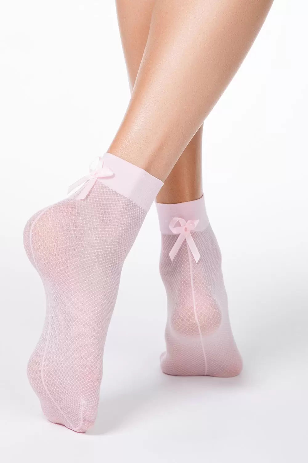 Șosete subțiri din poliamidă cu model plasă și fundiță, Conte Elegant Fantasy 18C-10CP