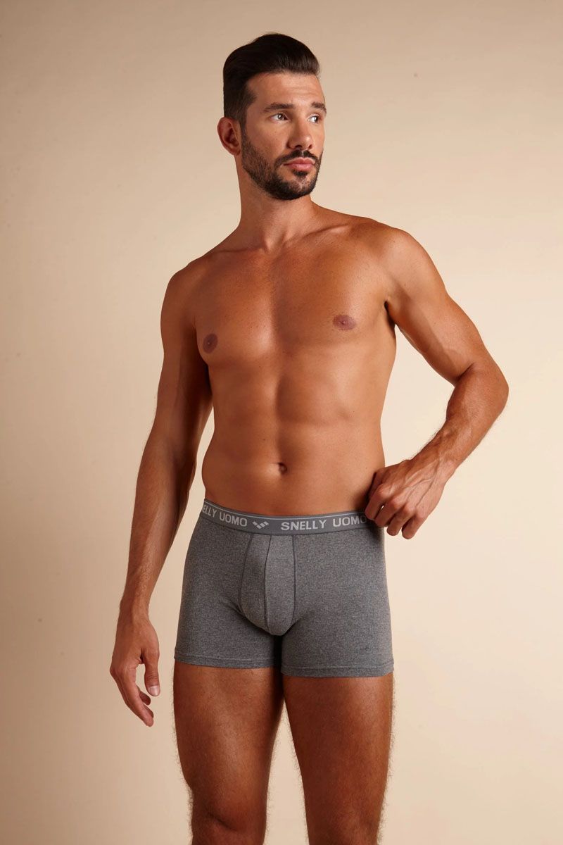 Boxeri pentru bărbați, cu elastic exterior, din bumbac moale, Snelly U110