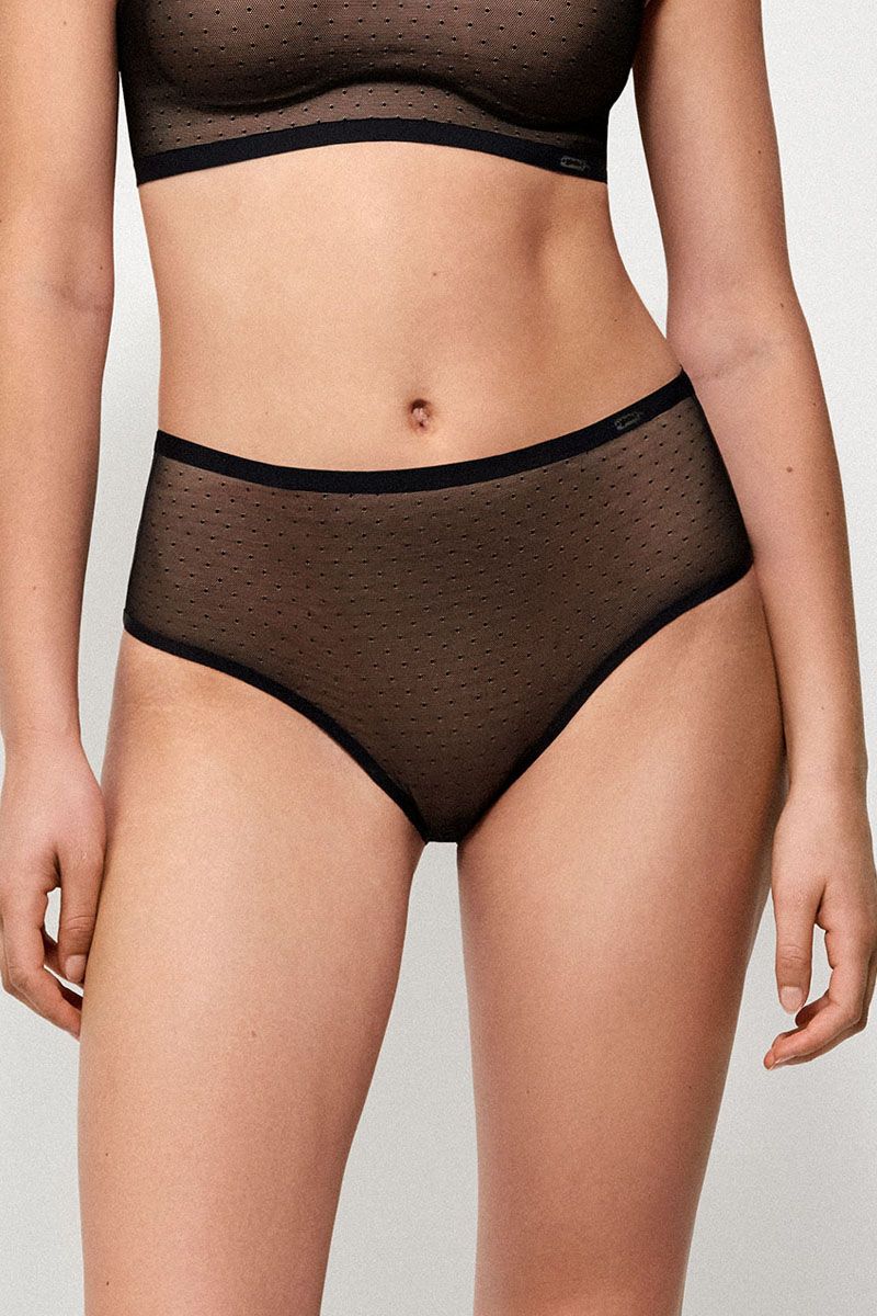 Chiloți brazilieni cu talie înaltă, din ţesătură plumeti, Gisela 1/10046