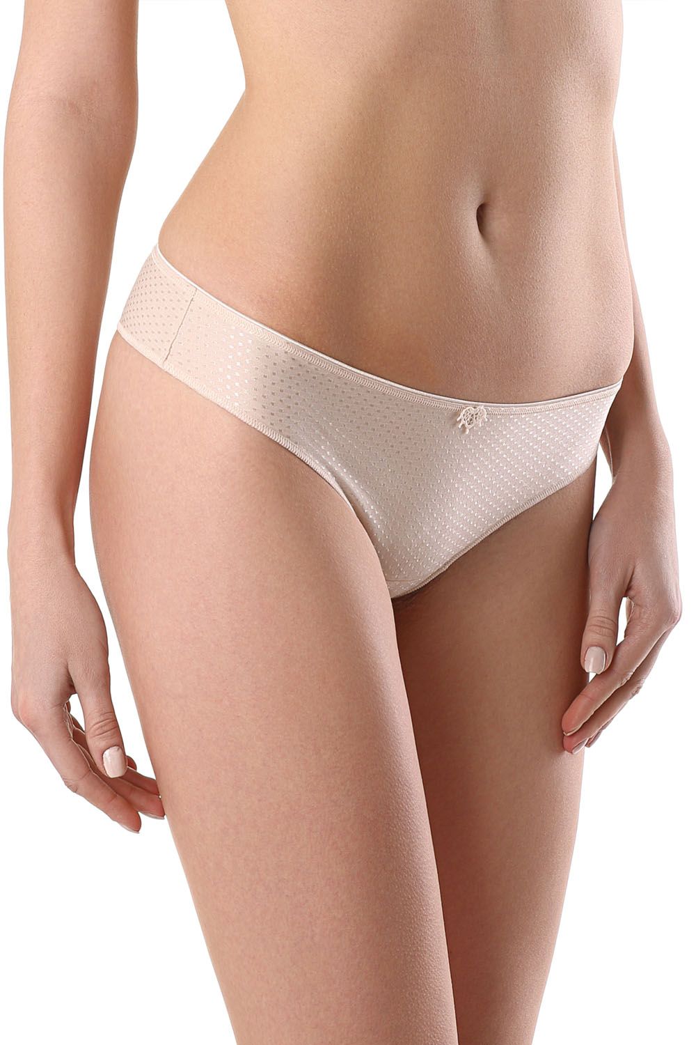 Chiloți tanga, material Jacquard cu picățele, Conte Elegant Voyage RP6051