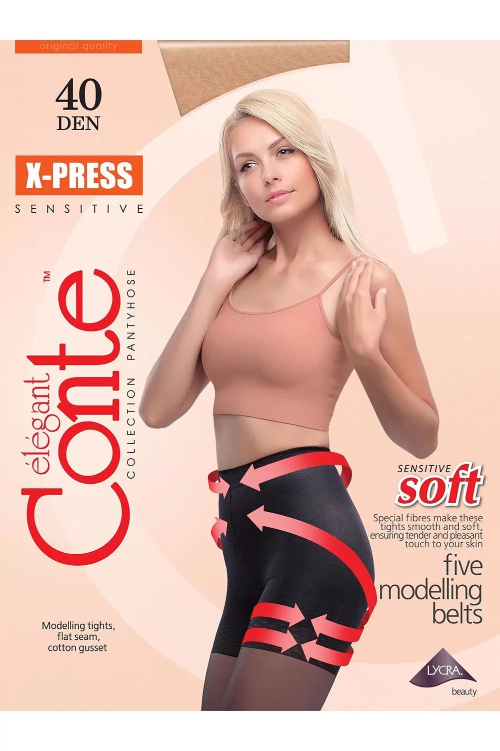 Ciorap Modelator cu Efect de Push-Up X-press 40 Den
