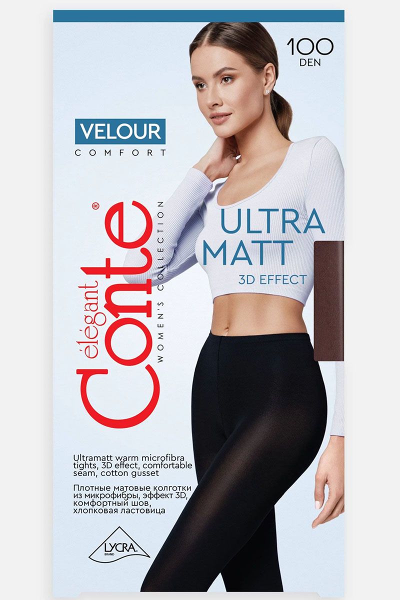 Ciorap gros, ultra mat, din microfibră cu Efect 3D Velour 100 Den