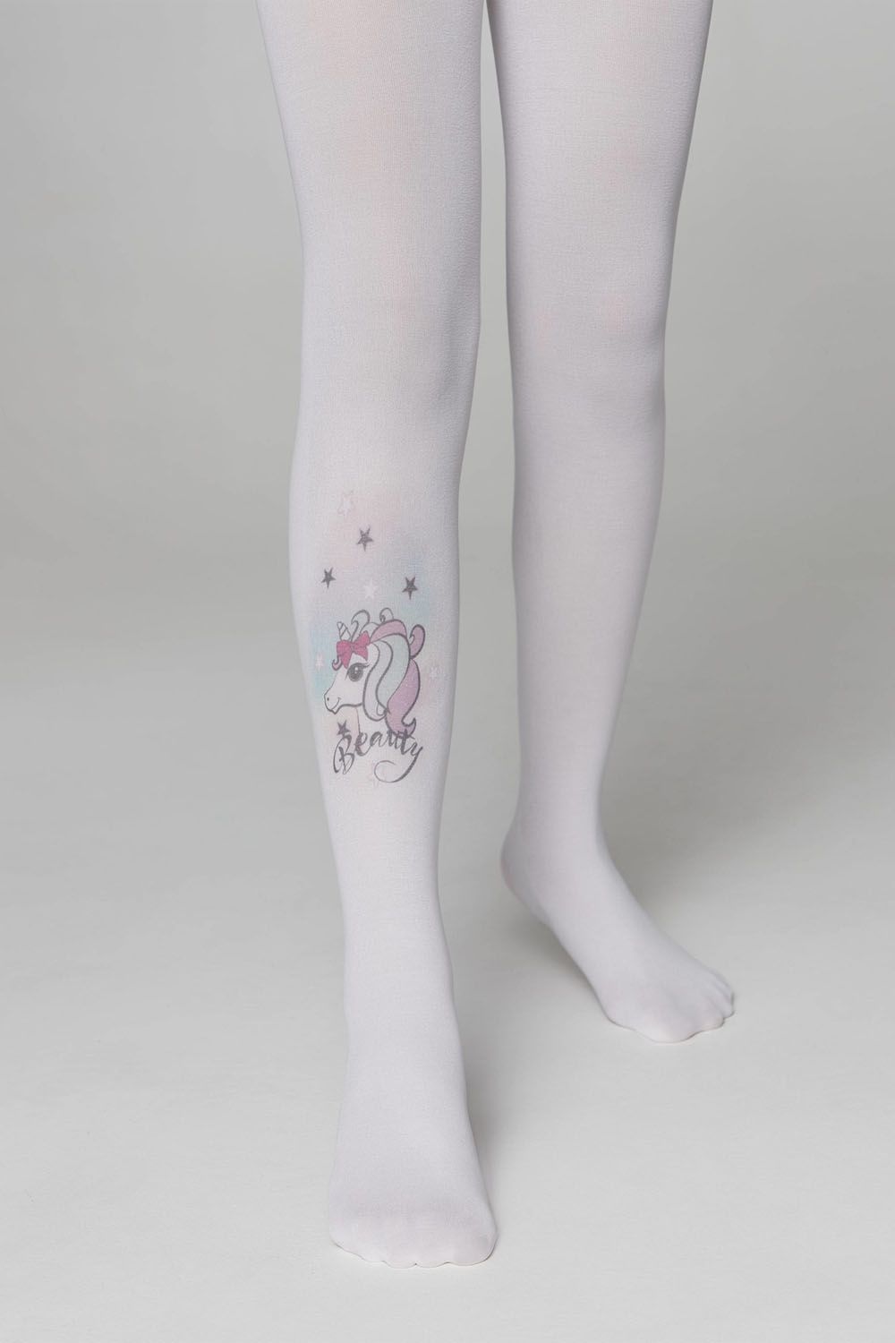Ciorapi copii, din microfibră cu model Unicorn, Conte Kids Beauty 50 Den