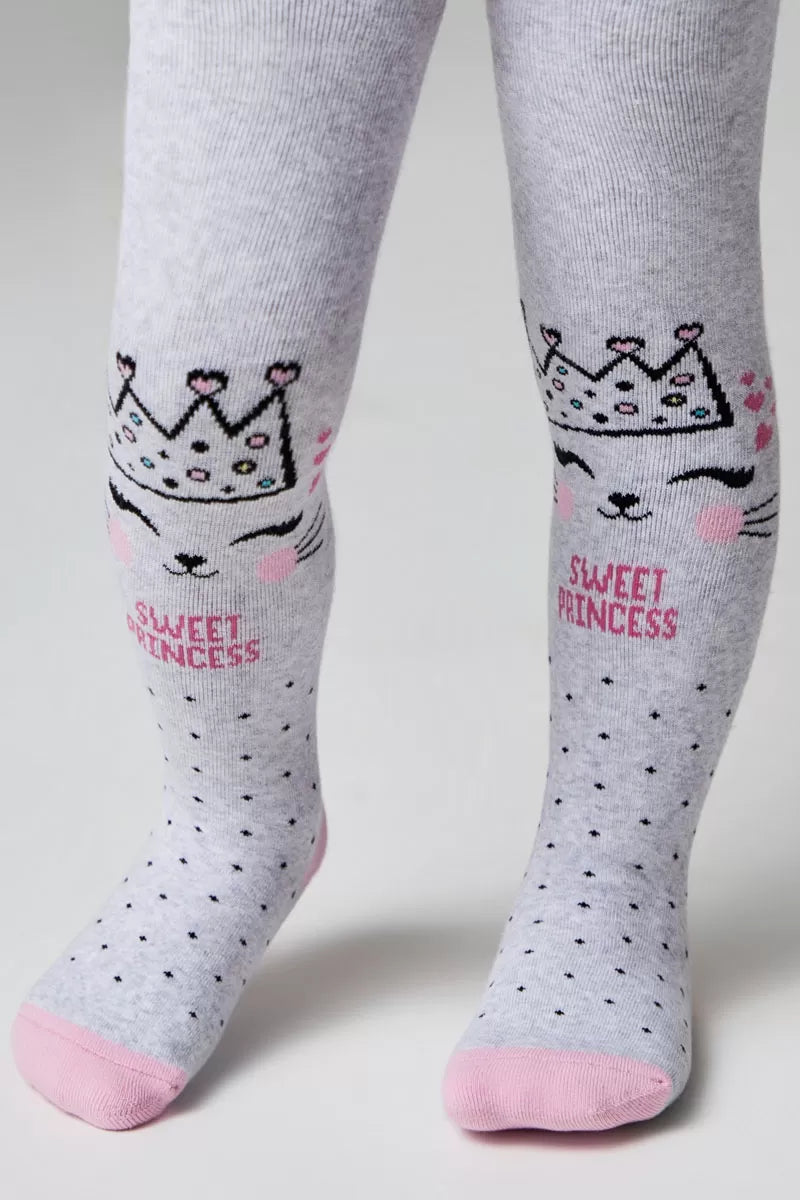 Ciorapi flaușați din bumbac cu model Sweet Princess, Conte Kids Sof-Tiki 524