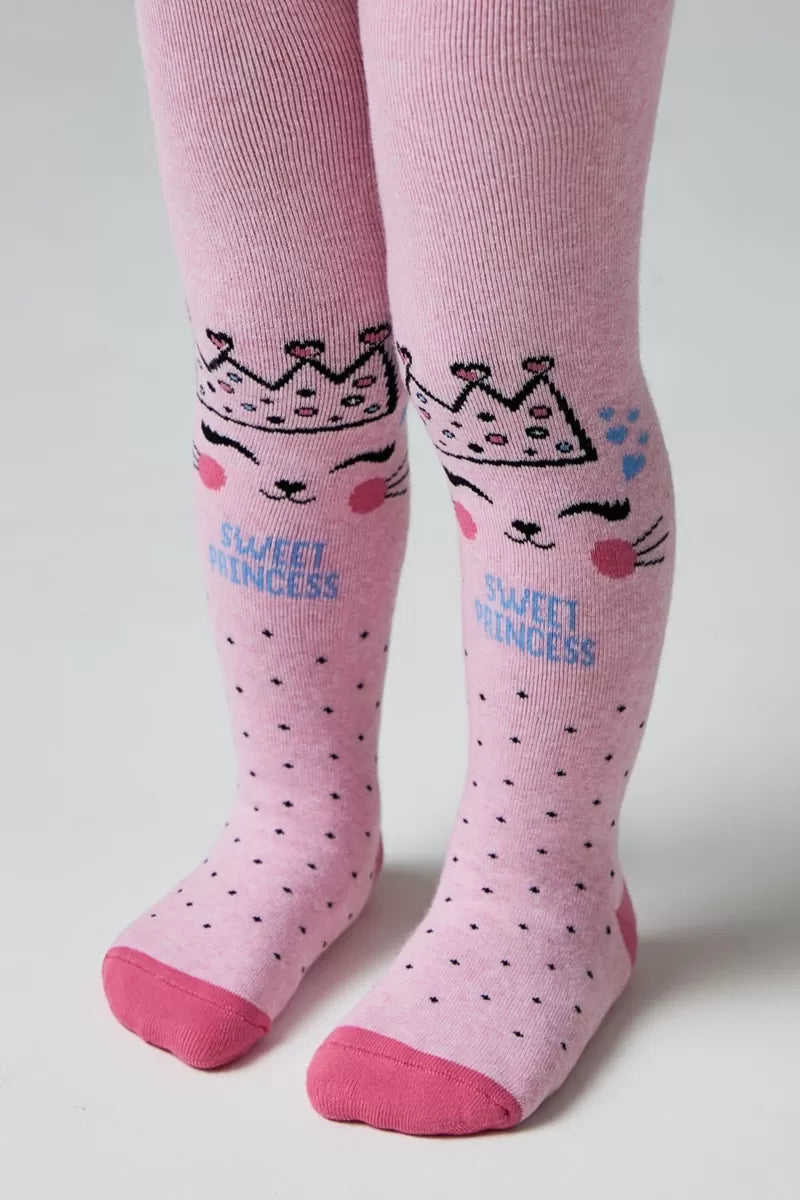 Ciorapi flaușați din bumbac cu model Sweet Princess, Conte Kids Sof-Tiki 524