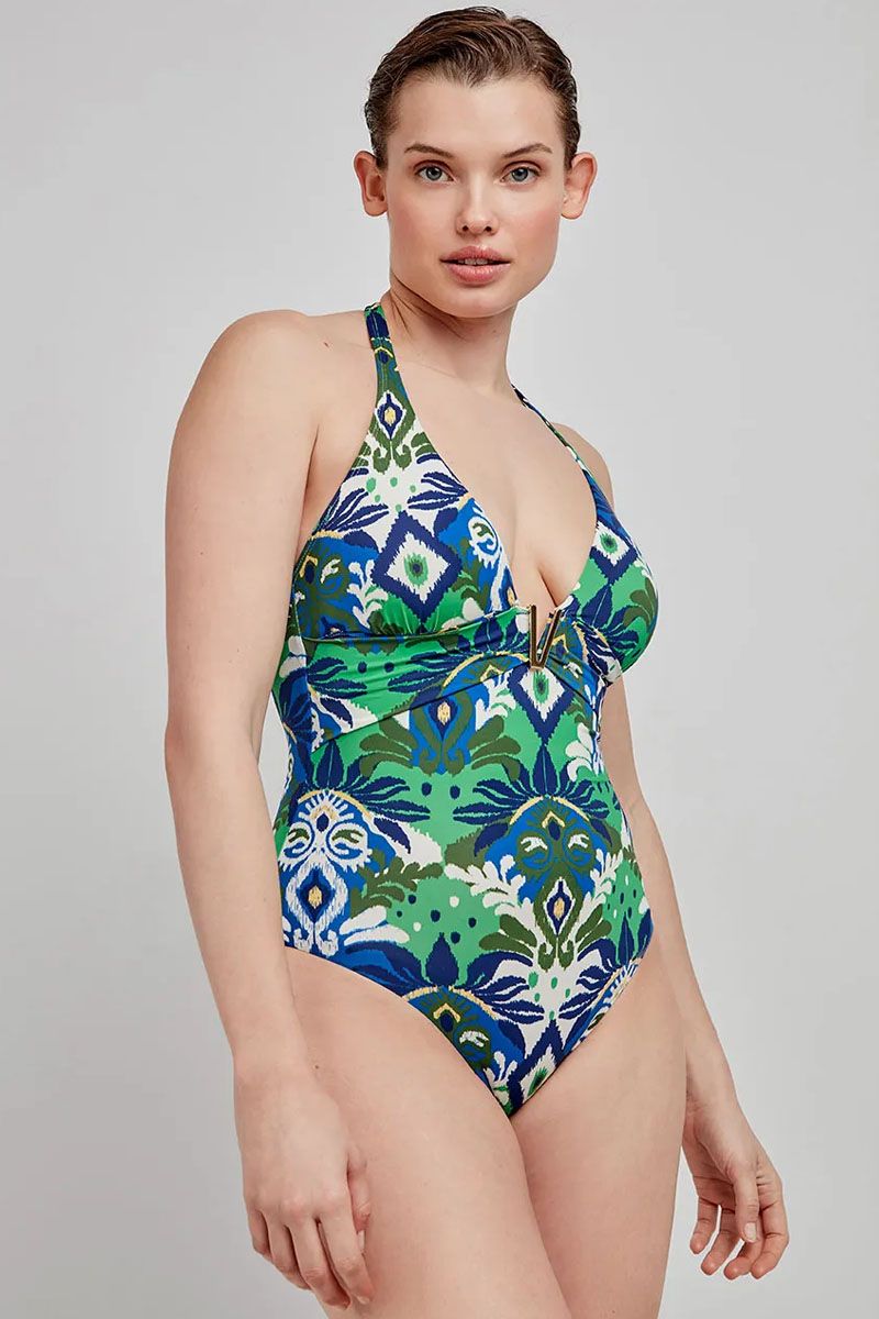 Costum de baie întreg fără arcuri, cu burete, și imprimeu tribal, Gisela 2/30231