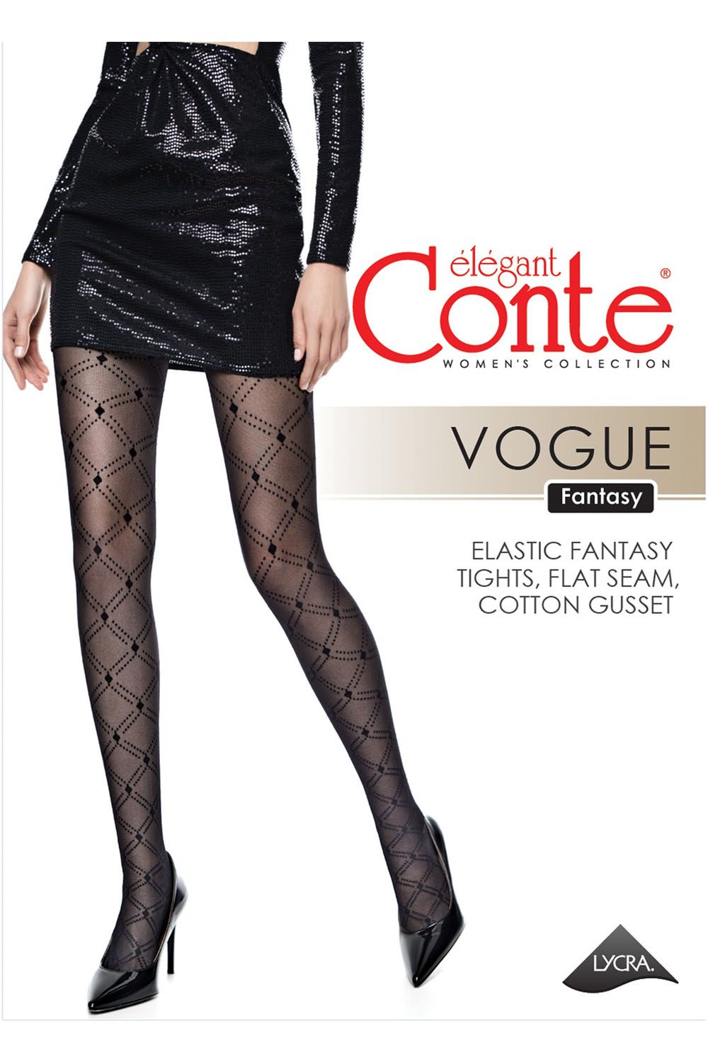 Dres cu model romburi cu efect plasă, Conte Fantasy Vogue