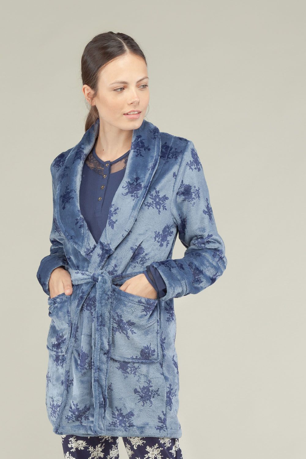 Halat scurt cu model floral Azul, Gisela 3/1523