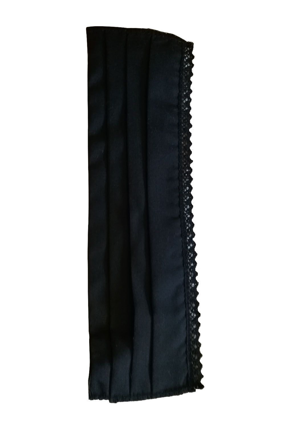 Masca protectie din bumbac reutilizabila din fata neagra cu dantela