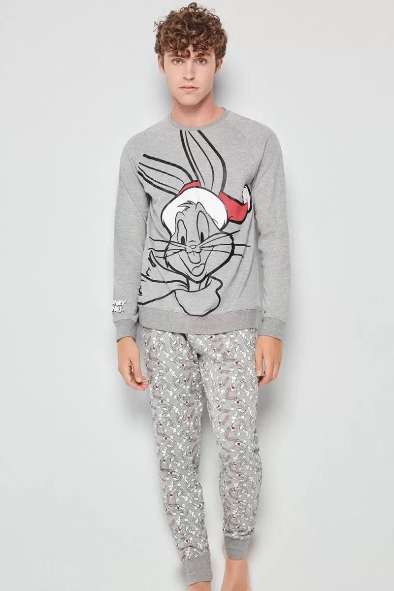 Set pijama bărbați, 2 piese, cu print Bugs Bunny, Gisela 2/2018