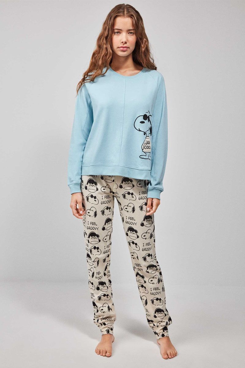 Set pijama damă, 2 piese, cu imprimeu Snoopy, Gisela 2/20224
