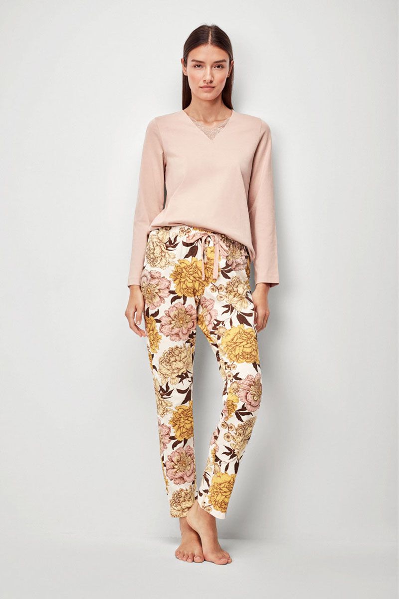 Set pijama damă, 2 piese, din bumbac și imprimeu floral, Gisela 2/20056