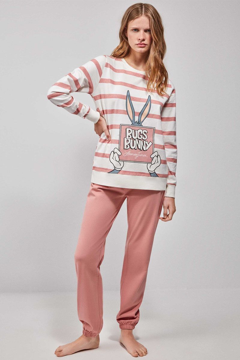 Set pijama din bumbac, 2 piese, cu print Bugs Bunny, Gisela 2/20237