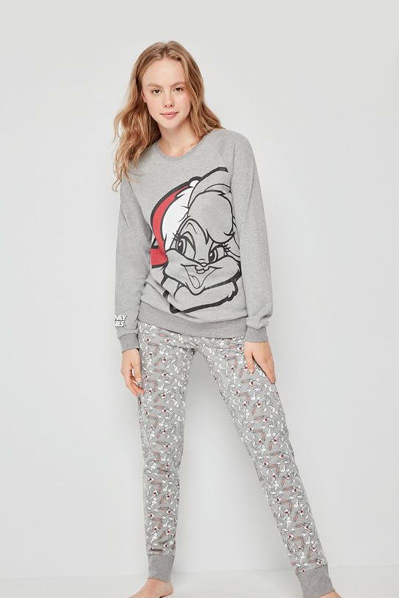 Set pijama lungă, 2 piese, cu print Bugs Bunny, Gisela 2/2014
