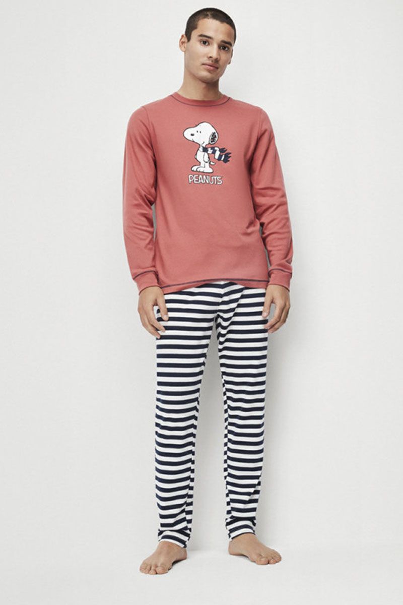 Set pijama bărbați din tricot, 2 piese, cu imprimeu Snoopy, Gisela 2/20129