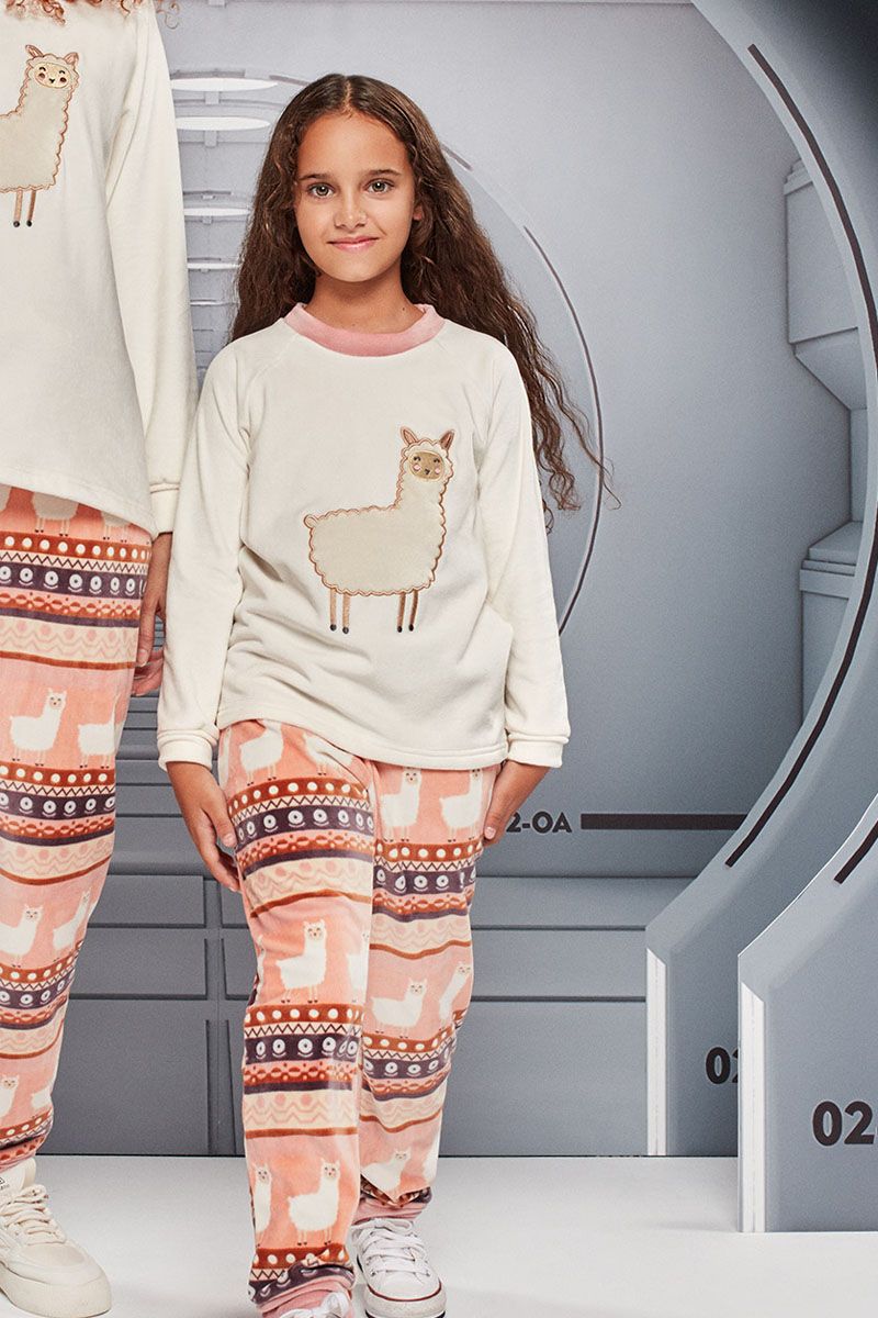 Set pijama pentru fete, 2 piese, din polar fleece elastic, Gisela 2/20094