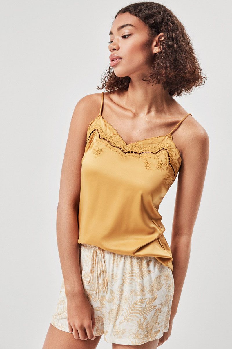 Set pijama scurtă damă, 2 piese, cu imprimeu paradise, Gisela 2/20016