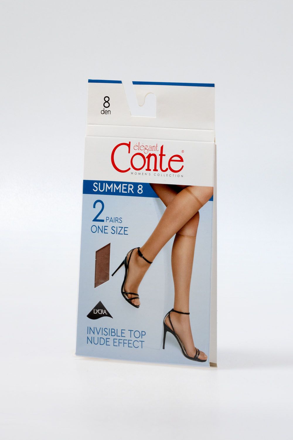 Șosete damă, lungi 3/4, Lycra, Conte Summer 8 Den (2 perechi)