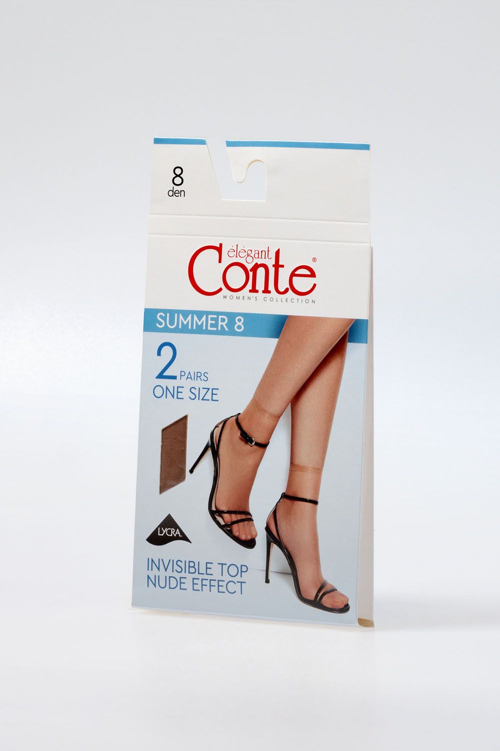 Șosete damă, scurte 1/2, Lycra, Conte Summer 8 Den (2 perechi)