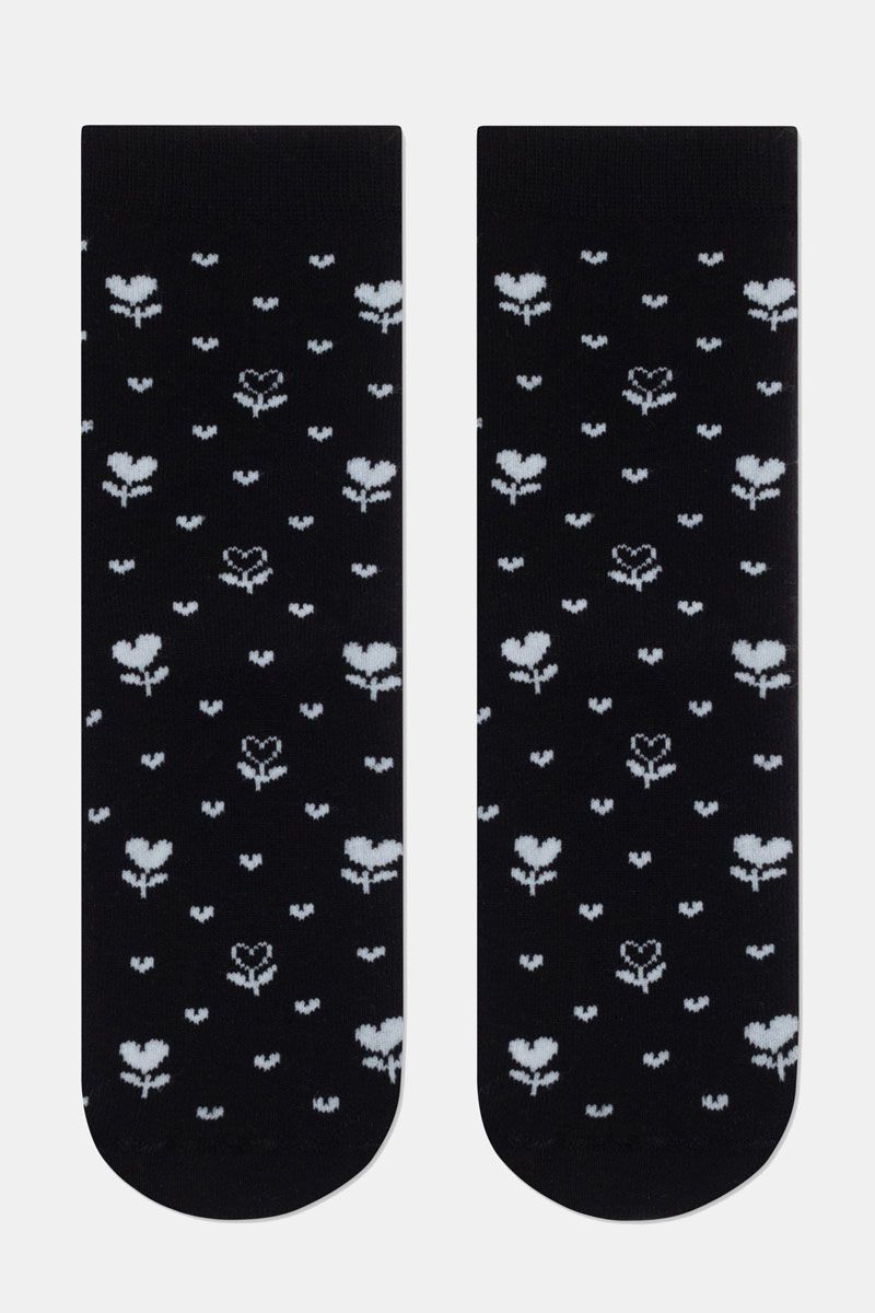 Șosete flaușate cu imprimeu floral, Conte Elegant Comfort 434