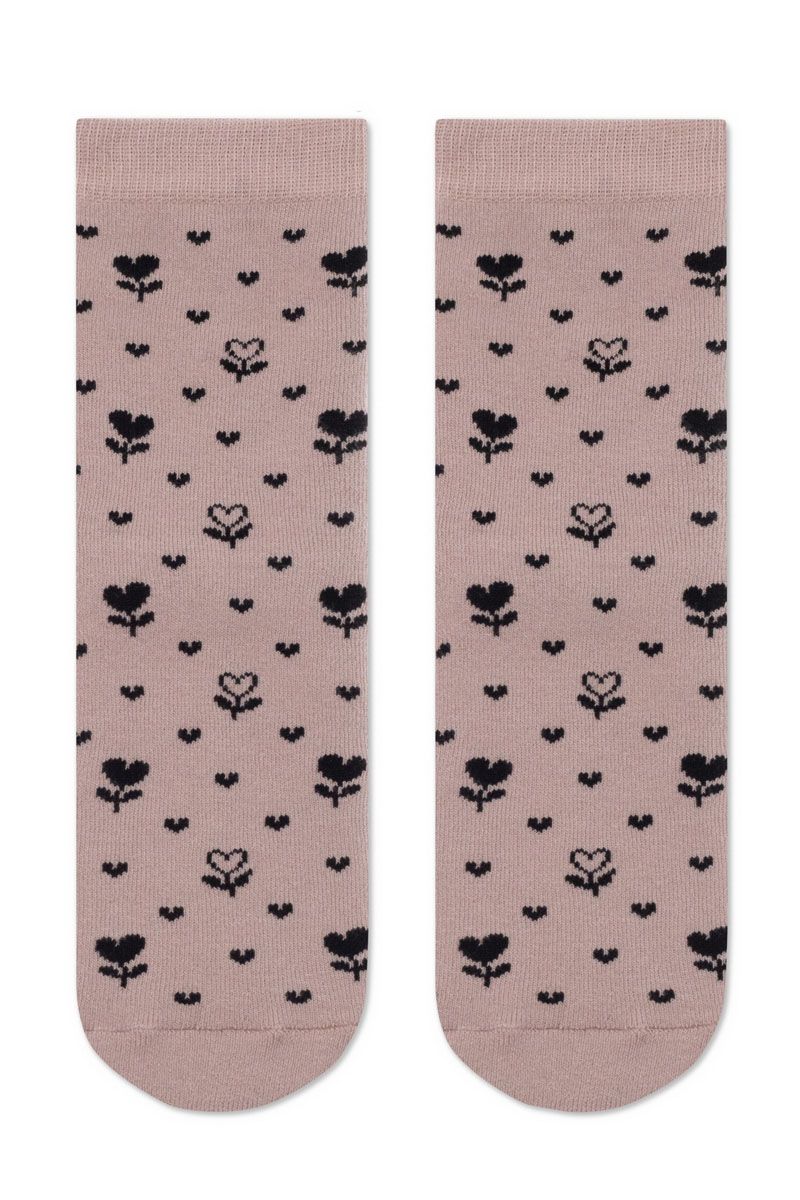 Șosete flaușate cu imprimeu floral, Conte Elegant Comfort 434