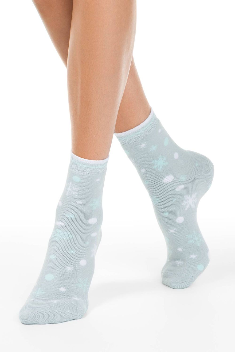Șosete flaușate cu model fulgi și buline, Conte Elegant Comfort 197