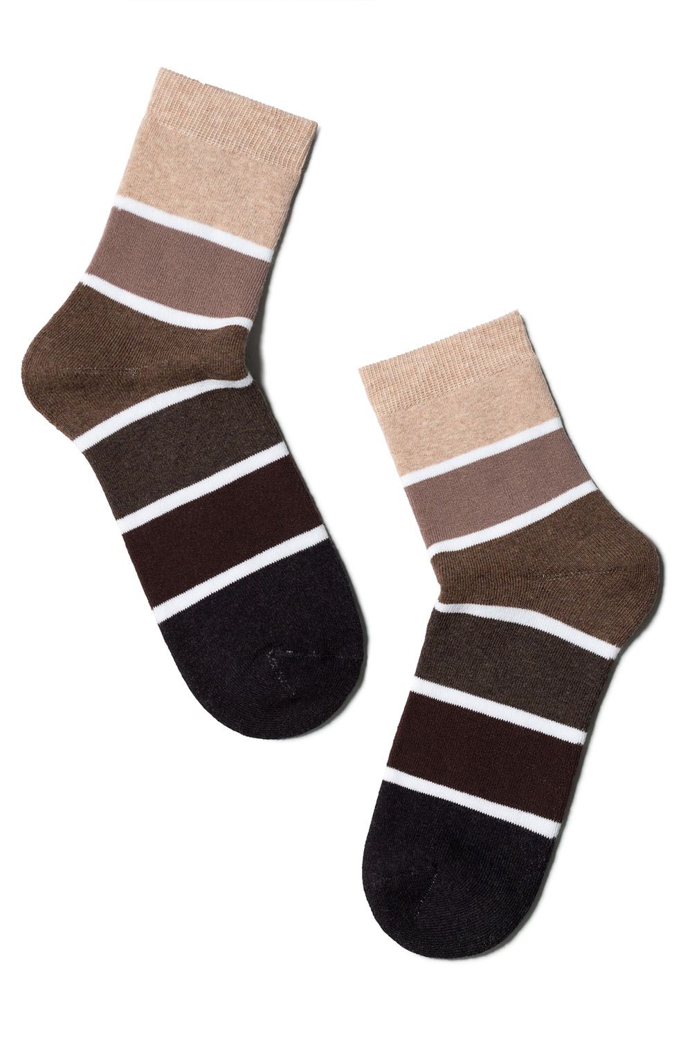 Șosete flaușate cu model gradient în dungi, Conte Elegant Comfort 212