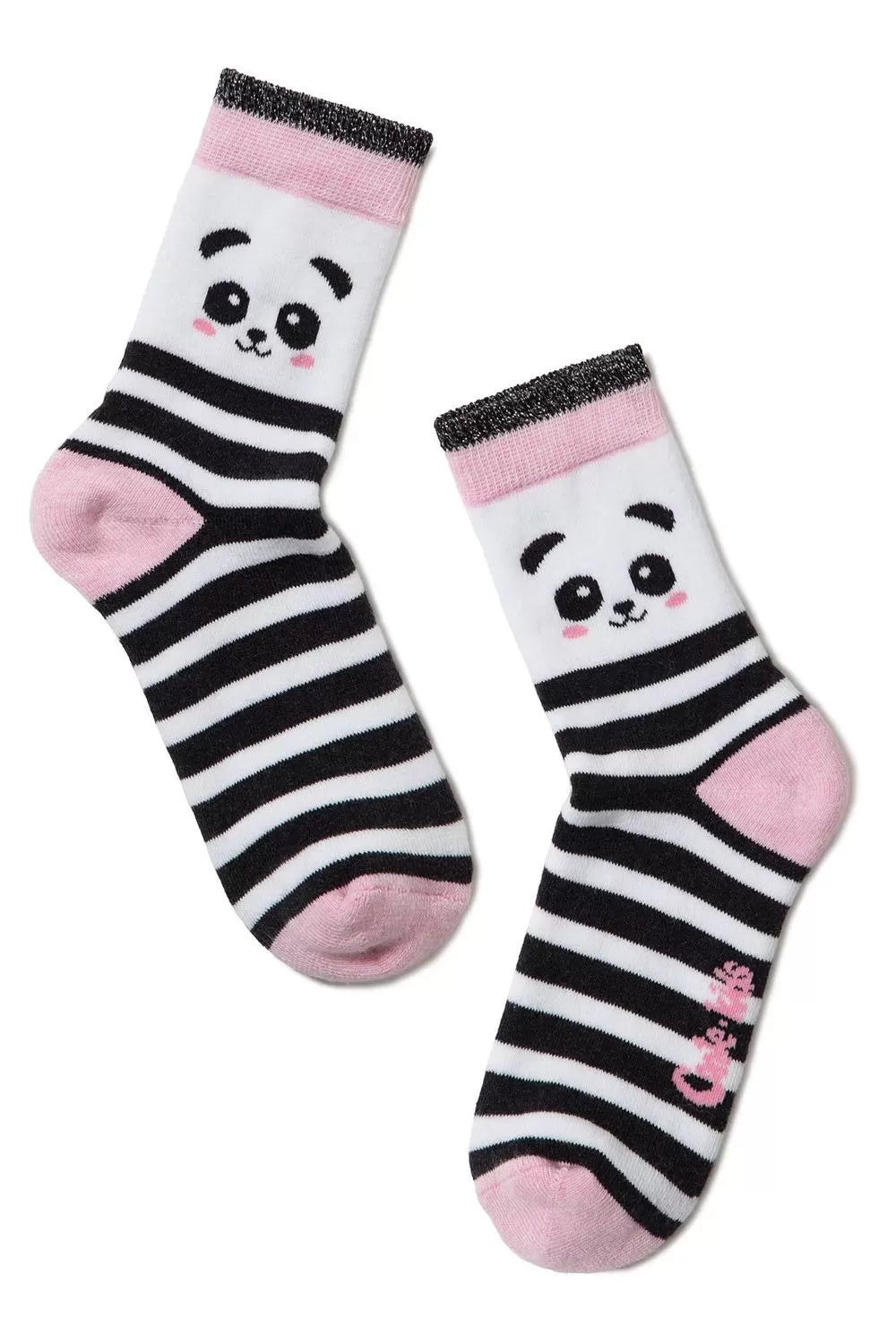 Șosete flaușate cu model panda, Conte Kids Sof-Tiki 414