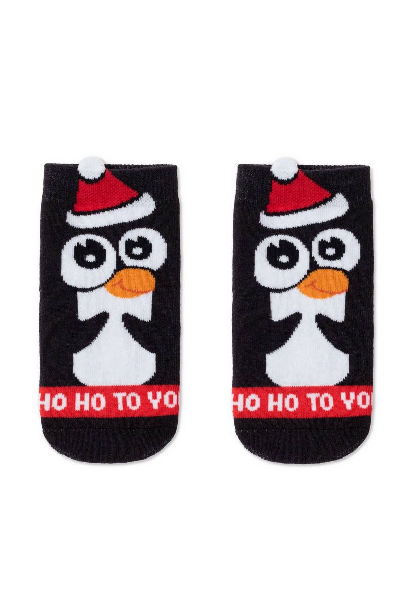 Șosete haioase copii, de Crăciun cu model Pinguin, Conte Kids 650