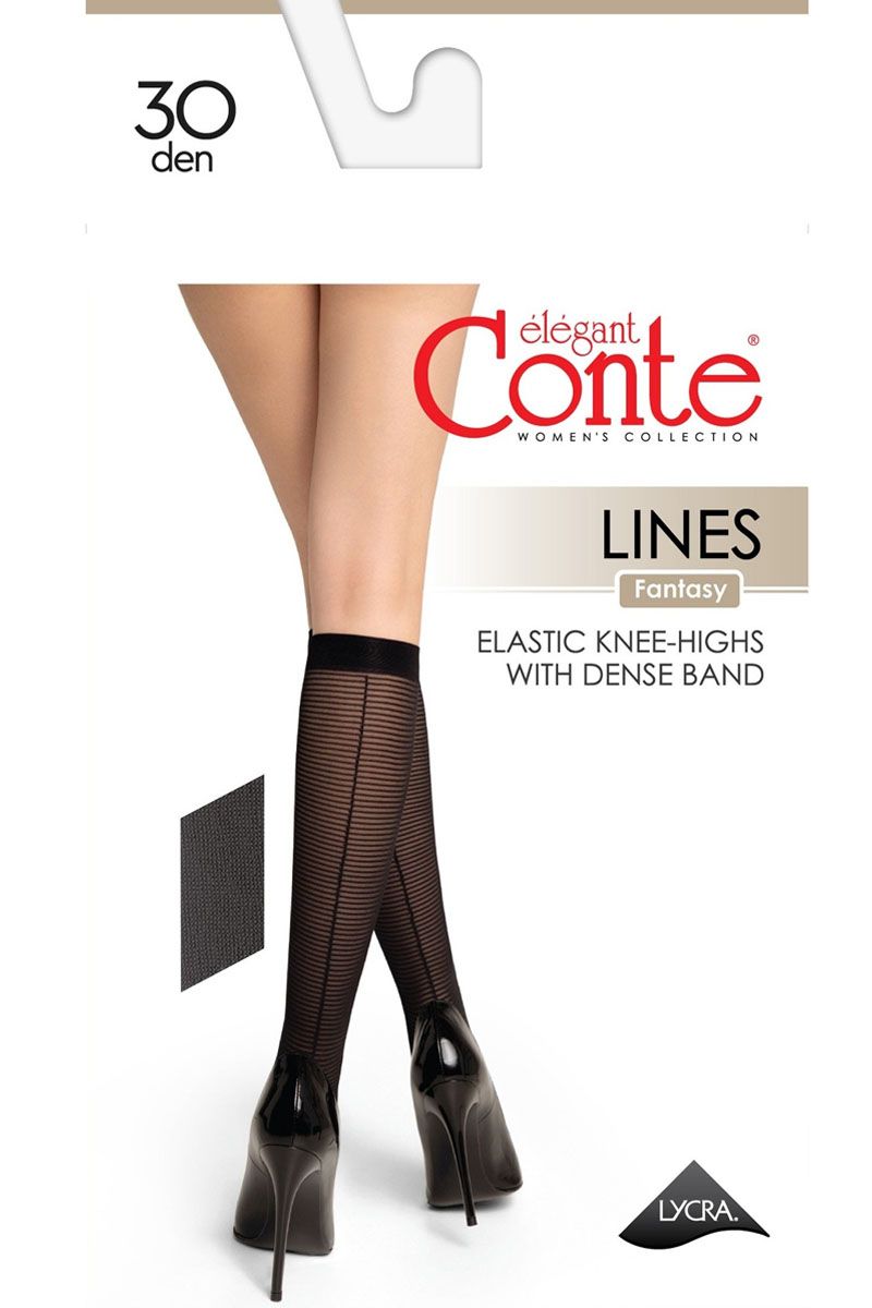 Șosete poliamidă 3/4 în dungi, Conte Fantasy Lines