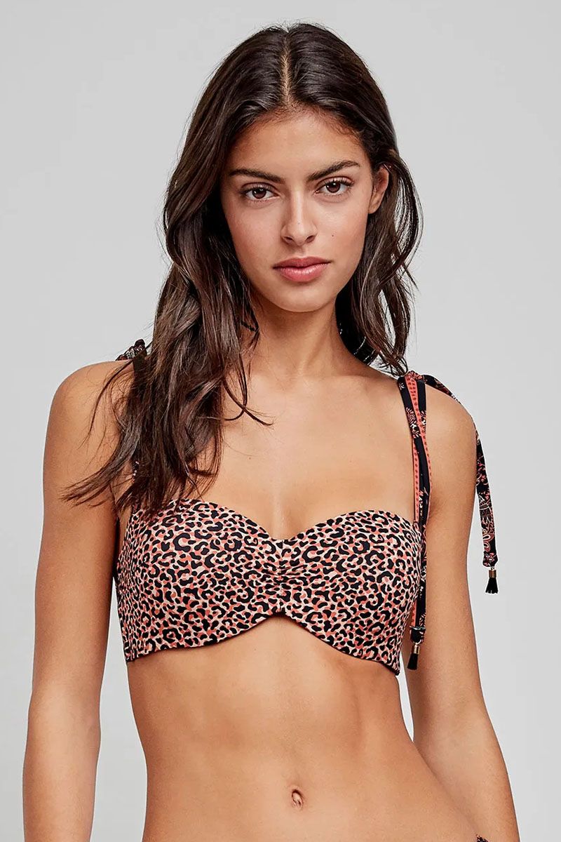 Sutien baie tip bandeau cu imprimeu leopard, Gisela 2/30192