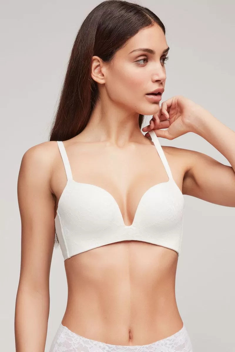 Sutien push-up, cu dantelă și fără arcuri, Gisela 1/0391