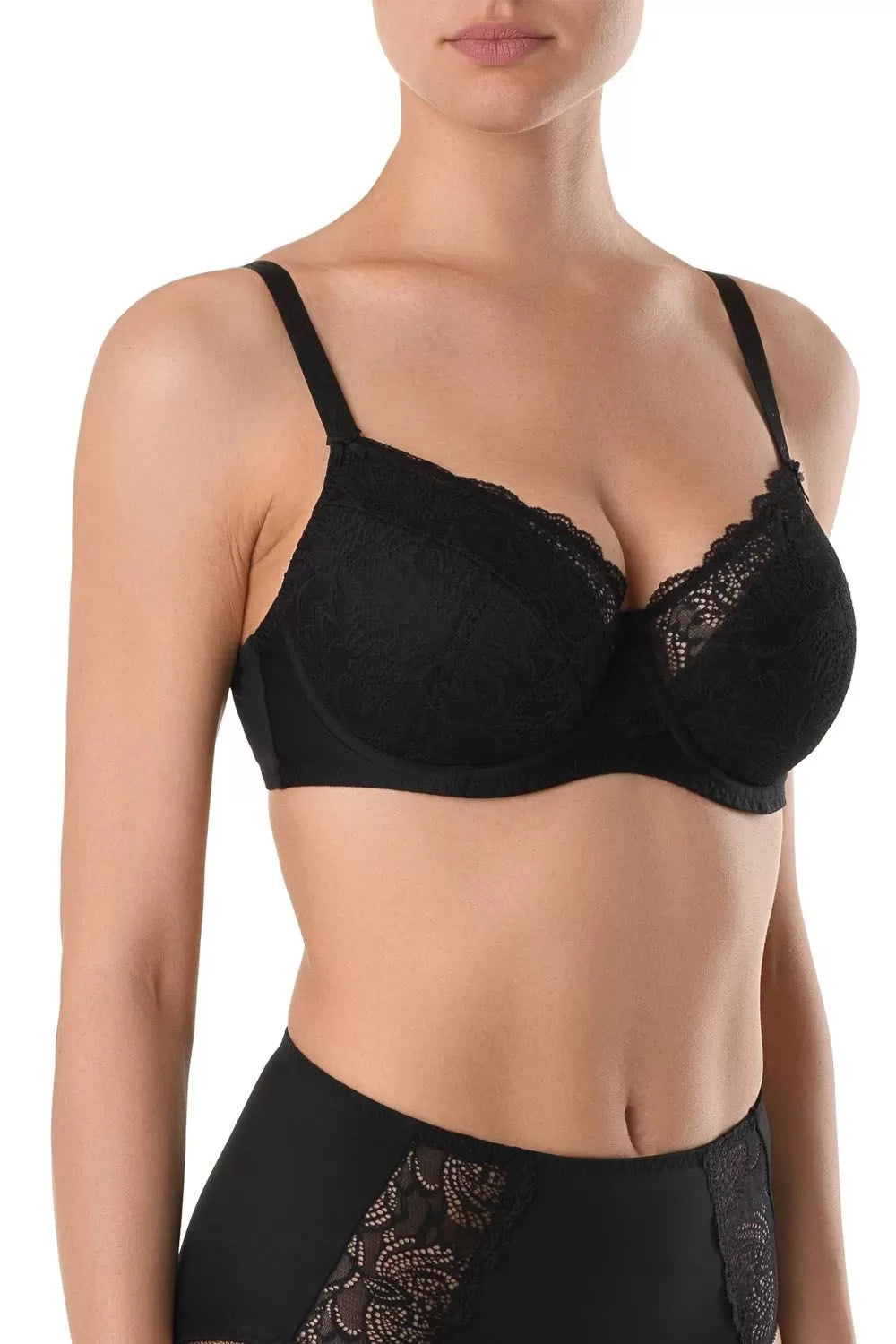 Sutien dantelat, cu întărituri, arcuri și bumbac, Conte Elegant City Style RB5015