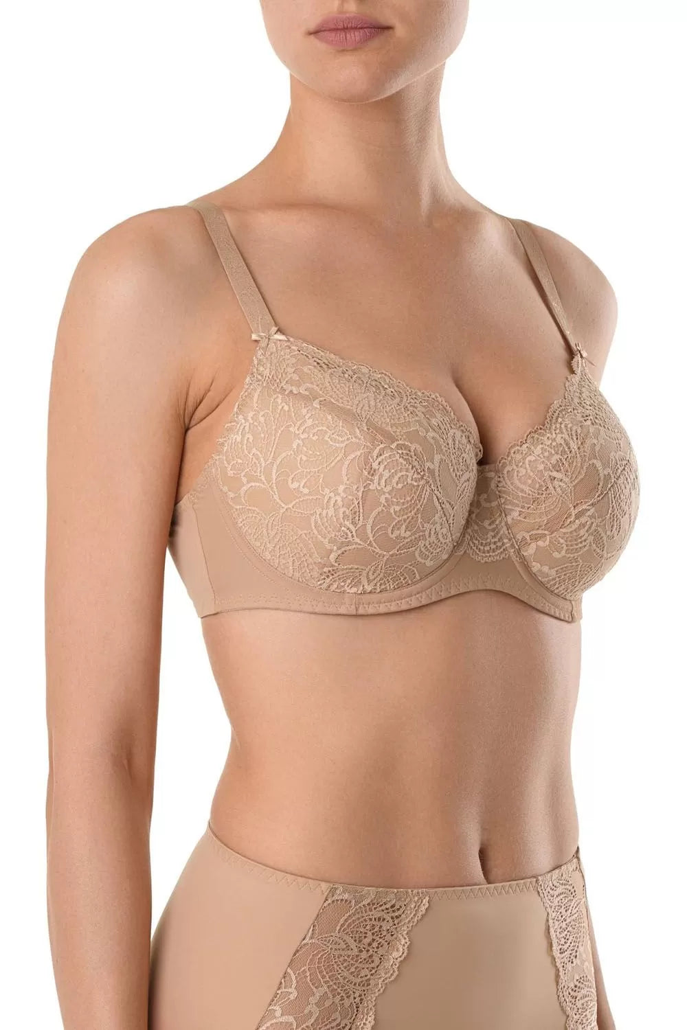Sutien dantelat, cu întărituri, arcuri și bumbac, Conte Elegant City Style RB5015