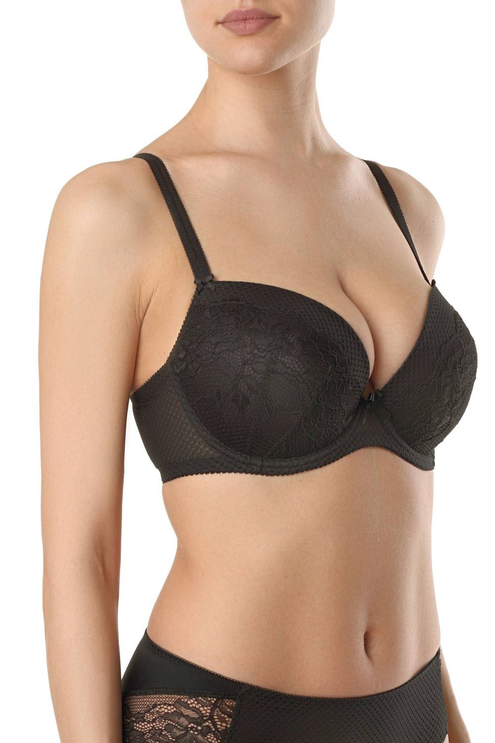 Sutien dantelat, cu întărituri și arcuri, efect push-up, Conte Elegant Etude RB3080