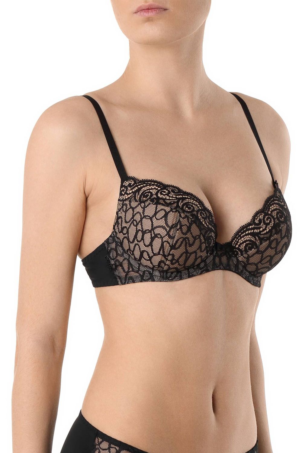 Sutien dantelat, cu push-up detașabil și arcuri, Conte Elegant Voile RB2081