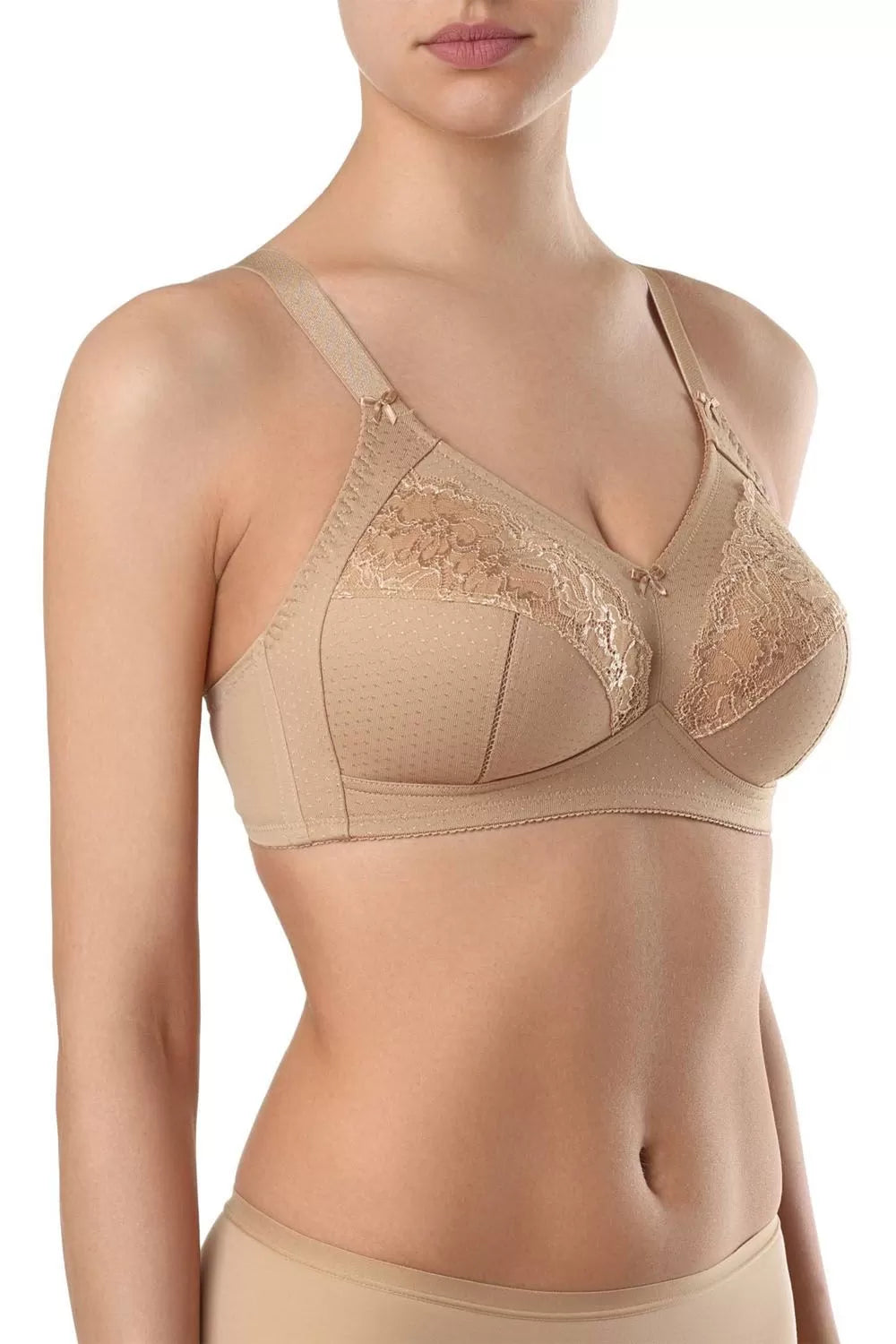 Sutien dantelat, fără întărituri și arcuri, material jacquard, Conte Suprema RB7120