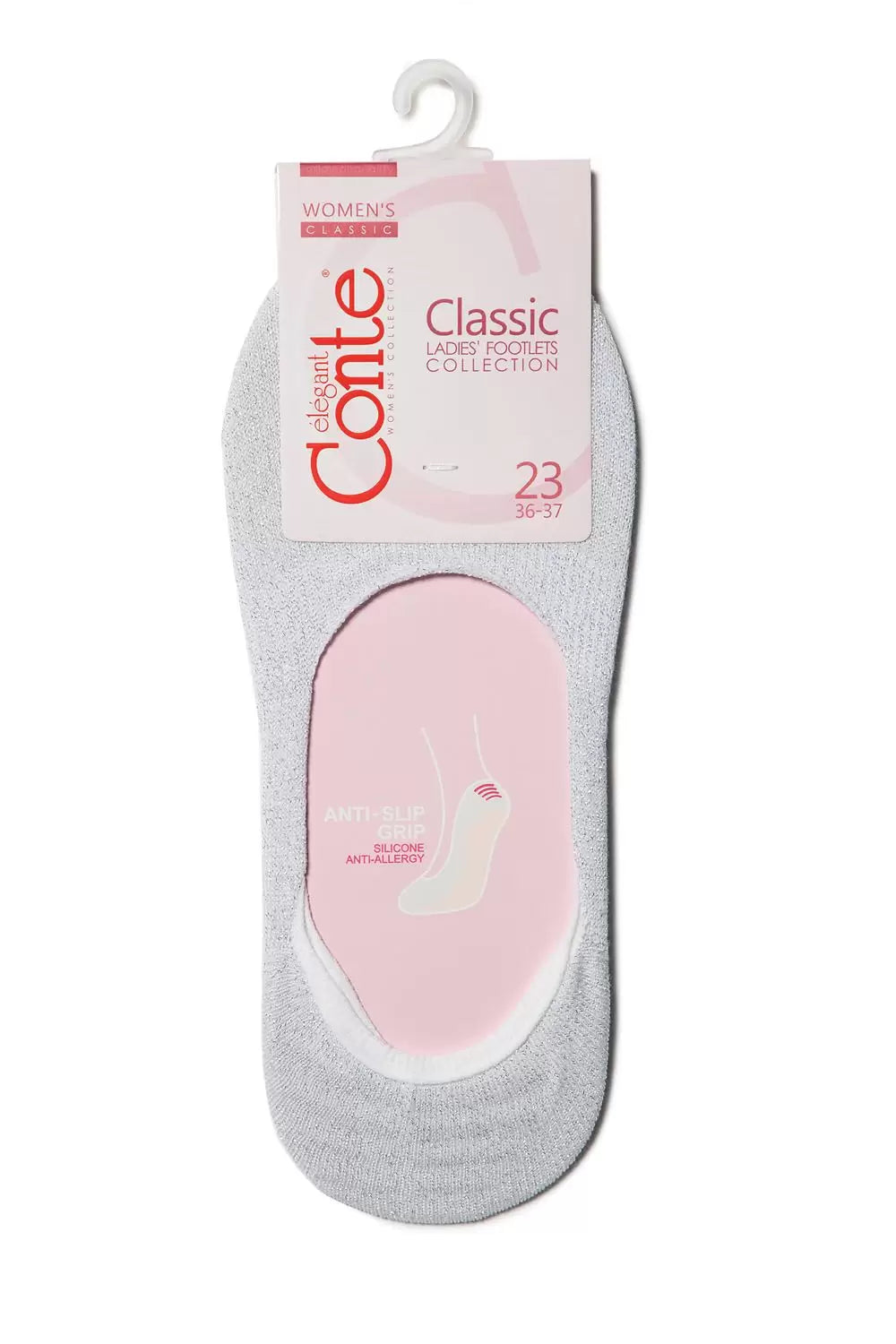 Tălpici damă subțiri din bumbac cu lurex, Conte Classic 000