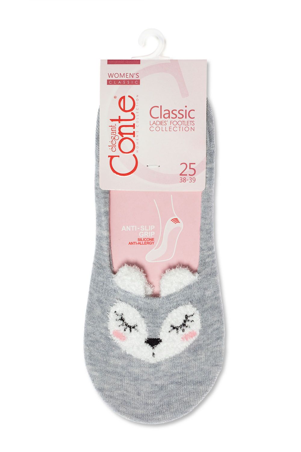 Tălpici subțiri din bumbac cu model și lurex, Conte Classic 240