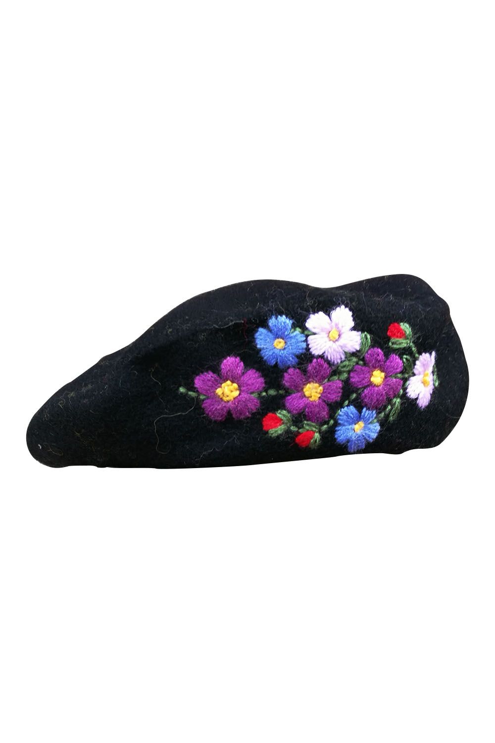 Bască damă brodate manual cu model floral, BC012