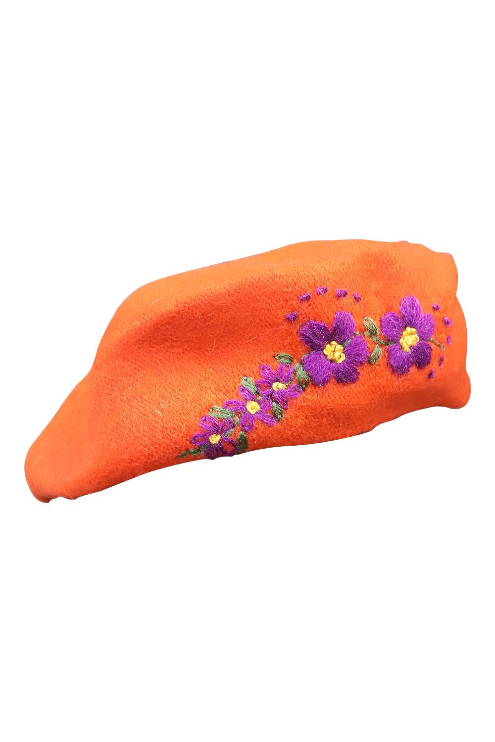 Bască damă brodate manual cu model floral, BC013
