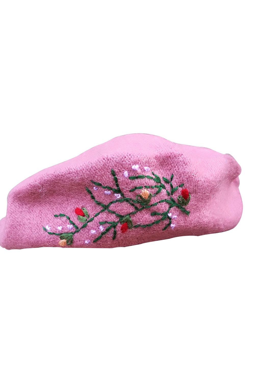 Bască damă brodate manual cu model floral, BC02