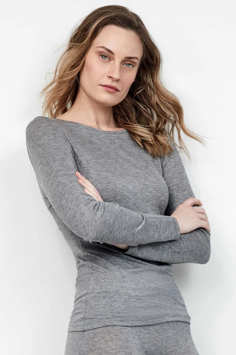 Bluză termică cu mâneci lungi și decolteu rotund, Gisela 1/10060
