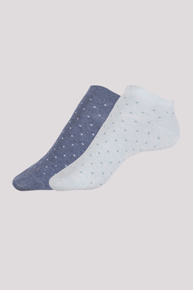 Șosete scurte damă bumbac cu buline (2 perechi), Esli Classic 802
