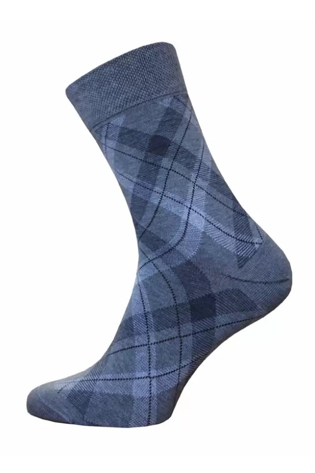 Șosete subțiri din bumbac cu model geometric, Bchk 2125-043