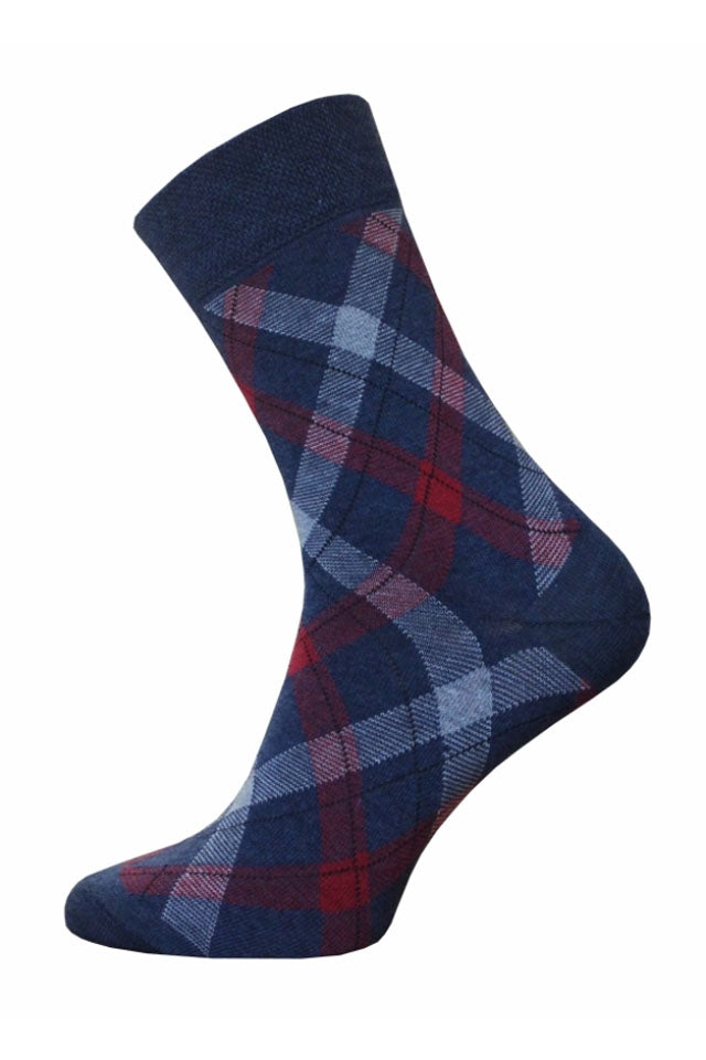Șosete subțiri din bumbac cu model geometric, Bchk 2125-043