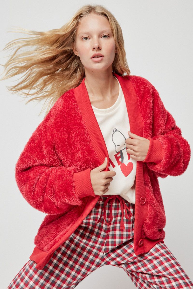 Cardigan pijama damă din material plușat, Gisela 2/1999