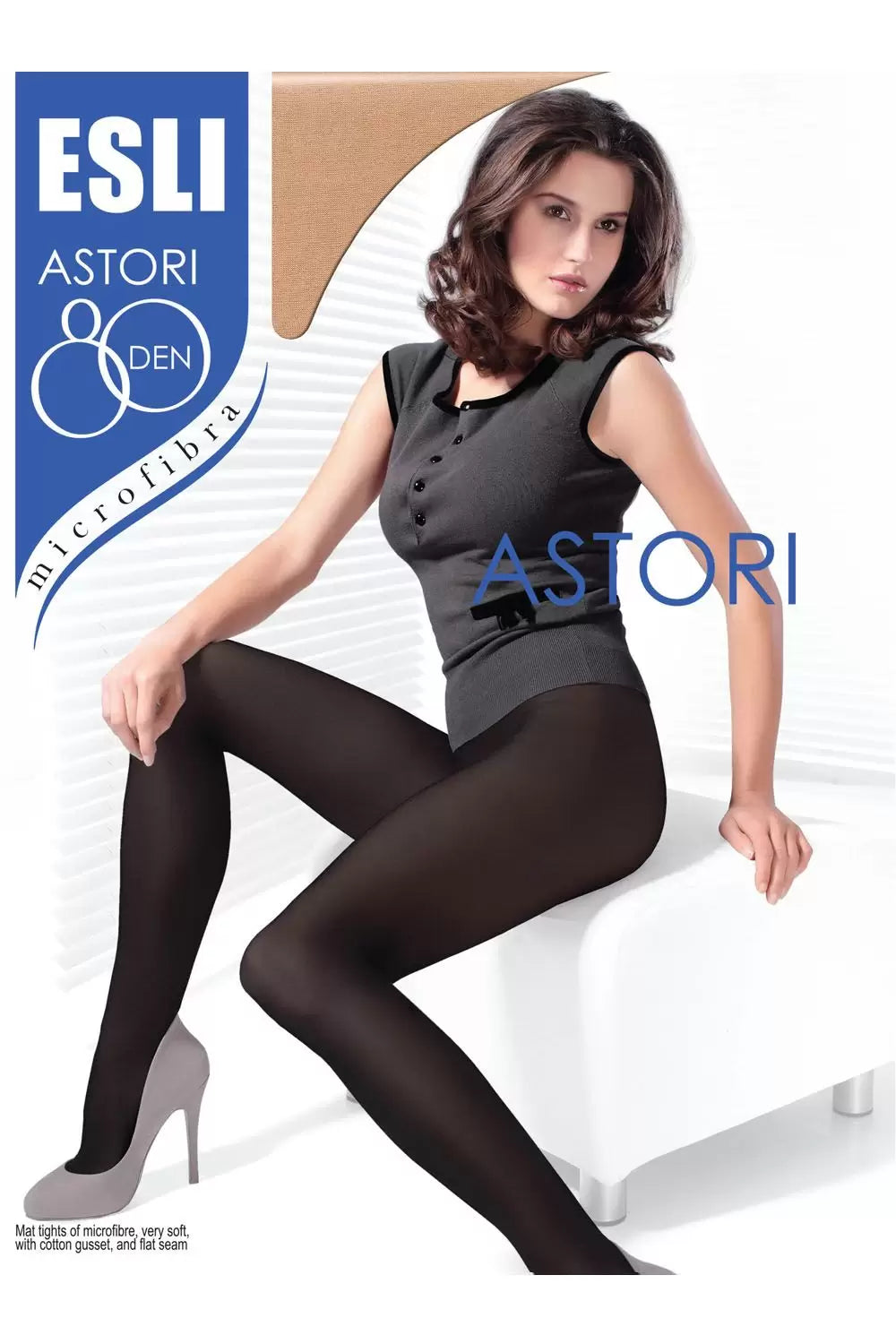 Ciorap gros din microfibră, Esli Astori 80