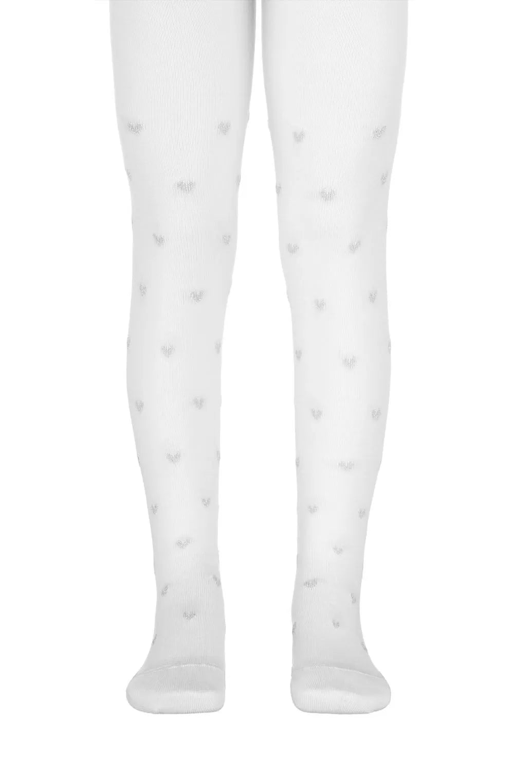 Ciorapi bumbac cu model inimioare din lurex, Tip-Top 547